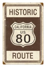 Retro Historic Route 80 Metal Sign