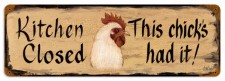 Vintage-Retro Kitchen Close Metal-Tin Sign