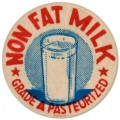 Vintage-Retro Nonfat Milk Round Metal-Tin Sign