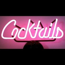 Retro COCKTAILS NEON SCULPTURE  15 W  x 11 H x 6 D