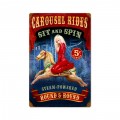 Retro Round and Round Nude Sit and Spin Tin Sign 12 x 18 Inches