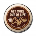 Retro Coffee Metal  Wall Clock  14 x 14 Inches