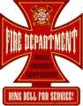 Vintage-Retro Fire Department Iron Cross Metal-Tin Sign