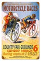 Vintage-Retro Motorcycle Races Metal-Tin Sign 2