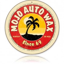 Vintage-Retro Mojo Auto Wax Round Metal-Tin Sign