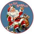 Vintage-Retro Tis The Season Round Metal-Tin Sign