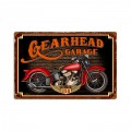 Retro Gear Head Tin Sign 18 x 12 Inches