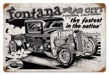 Vintage-Retro Fontana Drag City Metal-Tin Sign