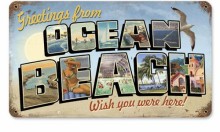 Vintage-Retro Ocean Beach Postcard Metal-Tin Sign