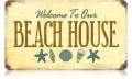 Vintage-Retro Beach House Metal-Tin Sign