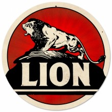 Vintage-Retro Lion Gasoline Metal-Tin Sign