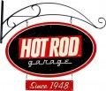 Vintage-Retro Hot Rod Garage Double Sided Oval Metal-Tin Sign with Wall Mount