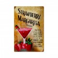 Vintage Strawberry Margaritia Tin Sign 12 x 18 Inches