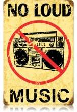 Vintage-Retro No Loud Music Metal-Tin Sign