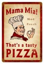 Vintage-Retro Mama Mia Pizza Metal-Tin Sign LARGE