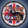 Vintage-Retro  Triumph Bike Lighted Wall Clock