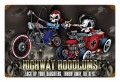 Retro Highway Hoodlums Metal Sign