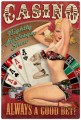 Vintage-Retro Casino Pinup Metal-Tin Sign LARGE