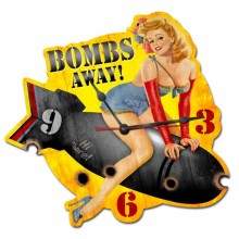 Vintage-Retro Bombs Away Custom Shape Metal-Tin Sign