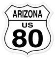 Vintage-Retro Arizona Route 80 Shield Metal-Tin Sign