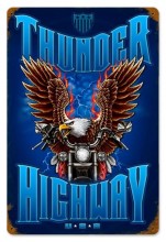 Vintage-Retro Thunder Highway Metal-Tin Sign