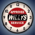 Vintage-Retro  Willys Approved Service Lighted Wall Clock