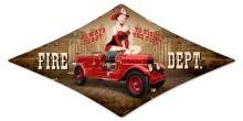 Vintage-Retro Fire Department Diamond Metal-Tin Sign
