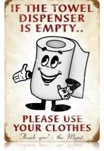 Vintage-Retro Towel Dispenser Metal-Tin Sign LARGE