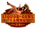 Retro Liquor Guns Ammo Tin Sign 20 x 16  Inches