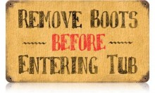 Vintage-Retro Remove Boots Metal-Tin Sign