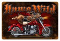 Vintage-Retro Hawg Wild Metal-Tin Sign