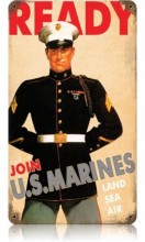 Vintage-Retro Ready US Marine Metal-Tin Sign