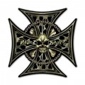 Retro Iron Cross Skull Tin Sign 15 x 15 Inches