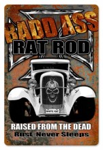Vintage-Retro Bad Ass Ratrod Metal-Tin Sign