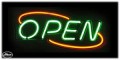 Neon Open Sign - Open Deco Green & Red - Art Deco Style