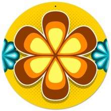 Vintage-Retro Flower 3 Round Metal-Tin Sign