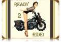 Vintage-Retro Ready to Ride Metal-Tin Sign