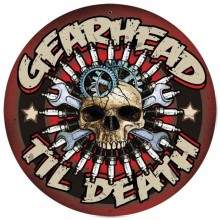 Vintage-Retro Gearhead Round Metal-Tin Sign