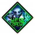 Vintage-Retro UFO Parking Metal-Tin Sign