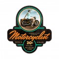 Retro Motorcyclist Biker Girl Tin Sign 17 x 18 Inches