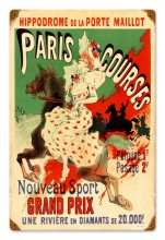 Vintage-Retro Paris Hippodrome Tin-Metal Sign