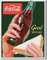 Vintage COKE - Good with Food Metal Sign