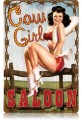 Vintage-Retro Cowgirl Saloon Metal-Tin Sign