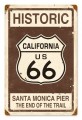 Vintage-Retro Historic Route 66 Metal-Tin Sign