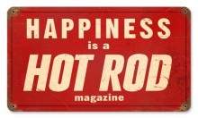 Vintage-Retro Hot Rod Happiness Metal-Tin Sign