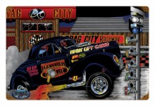 Retro Gasser Willeys Hammer Time Tin Sign