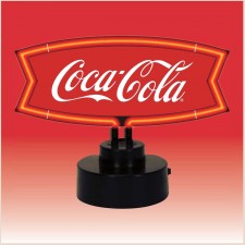 Retro COCA-COLA RED & WHITE FISHTAIL NEON SCULPTURE  13 W  x 9 H x 6 D