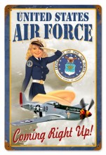 Vintage-Retro US Air Force Girl Metal-Tin Sign