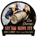 Vintage-Retro Sub Spotted Round Banner Metal-Tin Sign