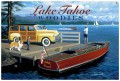 Retro Lake Tahoe Woodies 36 x 24 Inches Tin Sign